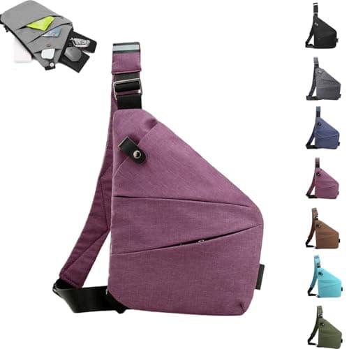 ocalil Anti Theft Travel Bag,Anti Theft Crossbody Bag, Sling Bag Travel Crossbody Bag for Women Men, Purple, S