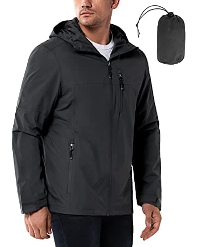 33,000ft Men's Waterproof Jacket Lightweight Packable Outdoor Rain Coats