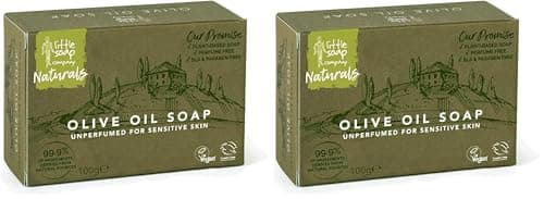 Little Soap Olive Oil Soap Bar - Vegan, Cruelty Free, No SLS or Parabens, Mediterranean Range, Bar of Soap Perfect for Sensitive Skin, Natural Eco Friendly Body & Hand Soap, 100g (Olive) (Pack of 2)