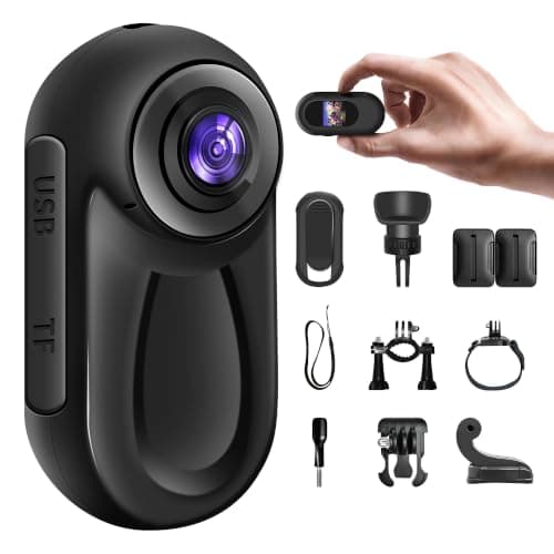 Baobylon Mini Action Cam 360°, 1080P Mini Body Cam Camera