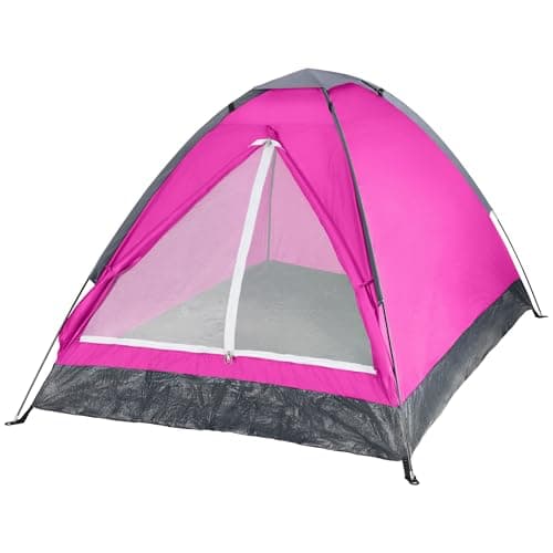 Wakeman Outdoors Dome Tent for 2 Person - Rain Fly and Carry Bag - Easy to Set Up Ideal for Camping, Backpacking, Hiking and Outdoor Music Festivals - Pink