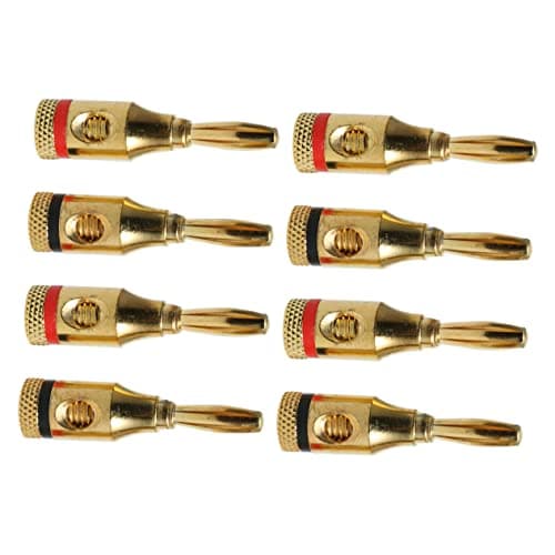 Gold Plated Banana Plug Connector 8 Pack 4mm for Metal Speaker Cable
