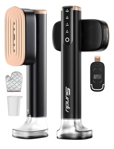 Sundu Steamer, 15s Heat-up, 180ml, Gloves, 35min for Travel & Home,Jet Black