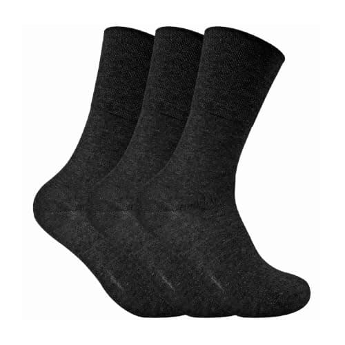 3 Pack Ladies Thin Wide Top Non Elastic Thermal Diabetic Socks for Poor Circulation (4-8 UK, THRDIAL05)