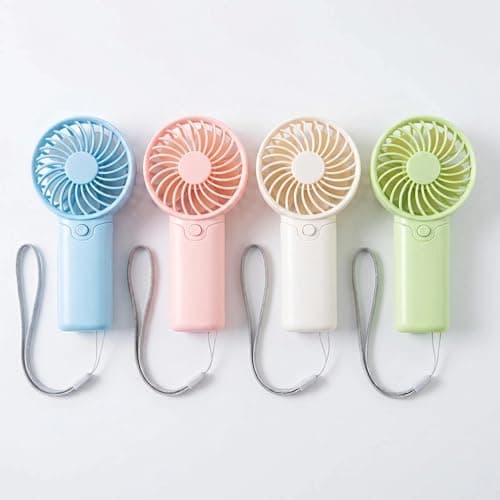 dididudi Handheld Fan 4 Pack Mini Portable Fan Small Hand Held Fans with Lanyard, Quiet Lightweight Battery Operated Pocket Fan for Travel, Outdoor, Home, Office, Summer Gifts