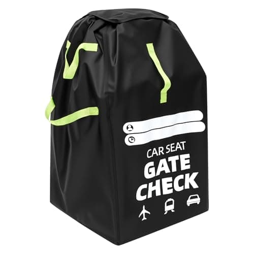 CBWERBB Car Seat Travel Bag for Airplane,Portable Premium Car Seat Cover with Shoulder Strap,Large Gate Check Bag Tear and Water Resistant Fits All Baby Infant Carriers & Booster & Convertible