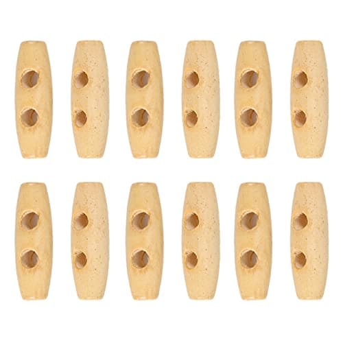 50pcs 30mm 2 Holes Wooden Ox Horn Button Sewing Buttons Polished, Unique Design, Small, Lightweight, Affordable for Clothing, Luggage, Ox Horn Button