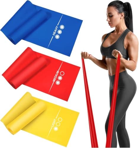 Resistance Bands, Exercise Band with 3 Resistance Levels,1.5M/4.9ft Skin-Friendly Long Resistance Bands Set Men Women, Workout Band Ideal for Pilates, Strength Training, Yoga, Gym, Fitness