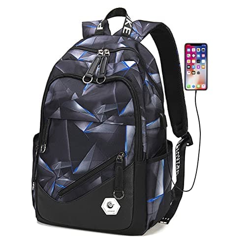 Bansusu Laser-Pint Childrens Backpacks for Boys Secondary School Bag with USB Charger, Primary Elementary Boys Rucksack