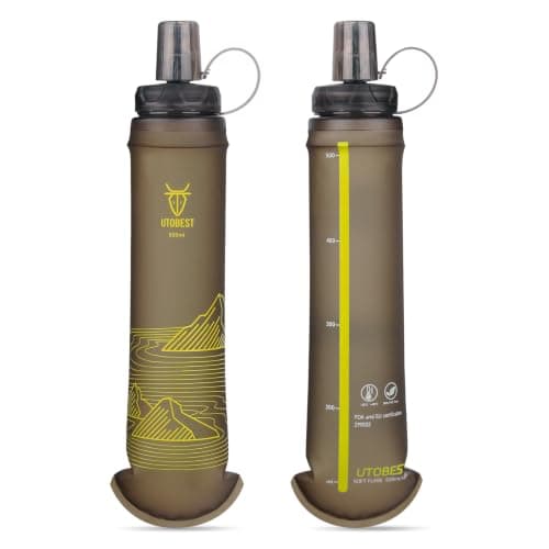 UTOBEST Soft Flask 500ml, Collapsible Running Water Bottles, Yellow