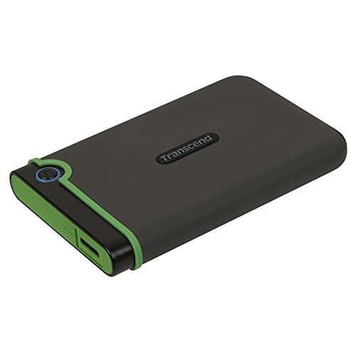 Transcend StoreJet 25M3 1TB Rugged Portable Hard Drive, Military Grade Shockproof, USB-A 3.1 Portable HDD for PC, Mac & Laptop, Iron Gray TS1TSJ25M3S