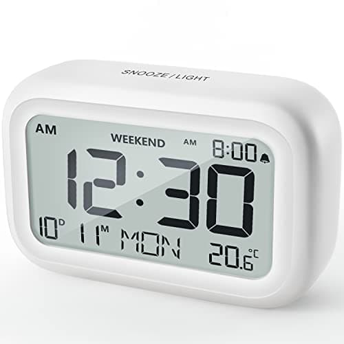 Digital Bedside Alarm Clock,Battery Powered,2 Level Volume,Snooze,Weekend