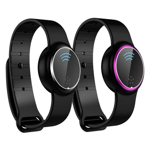2PCS Electronic Mosquito Repellent Watches, Ultrasonic Anti Mosquito Bracelet, Waterproof Mosquito Watch with Rechargeable Long Lasting Protection, Suitable for Camping & Hiking (Black+Black Purple)