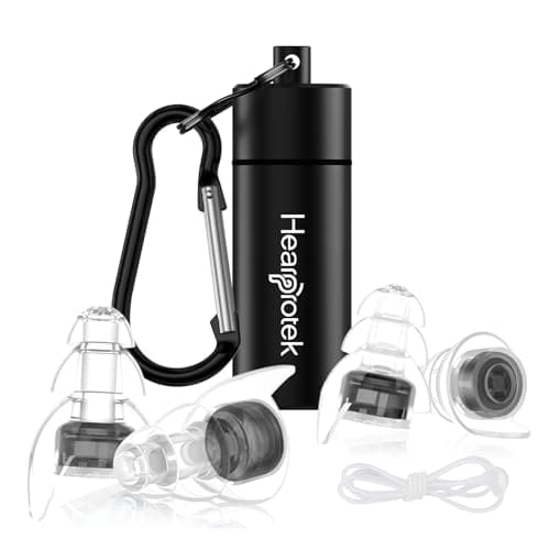 Hearprotek Ear Plugs for Concerts, 2 Pairs High Fidelity Concert Ear Plugs 23dB Noise Reduction-Reusable Silicone Earplugs for Music,Festivals,Musicians,DJs,Drummers,Motorcycle,Flying,Tinnitus Relief
