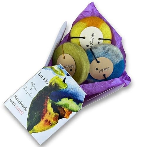 Lu.Flo Felted Wool Soap Set 3x100 g, Handmade Glycerin Soap