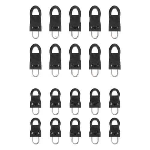 SOPOTUTU Black Rubber Replacement Zipper Handles 20PCS, Large and Small Sizes Included, Easy to Install, for Garment and Travel Bag Use