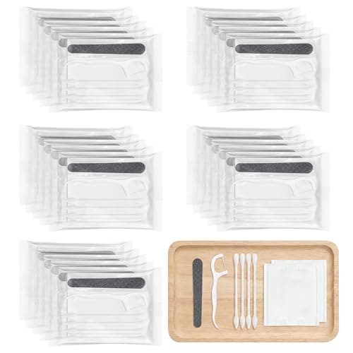 Lomgwumy Hotel Vanity Kit, Bulk Vanity Kits Individually Packaged, Containing Cotton Pads, Cotton Buds, Dental Floss And Nail Files, Suitable For Travel, Hotels And Home Use (30-PACK)