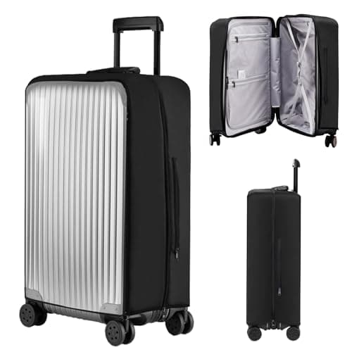 Veki PVC Travel Luggage Cover, Waterproof Suitcase Cover, Black 28inch