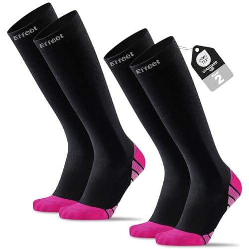 Effeet Compression Flight Socks for Men & Women, 2 Pairs, Cushioned