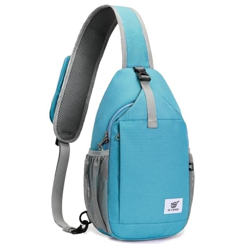 SKYSPER Sling Bag RFID Cross Body Bag Recycled Crossbody Backpack Travel Daypack(Teal)