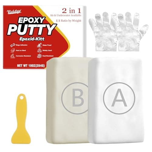 Epoxy Putty, 280g Fast Repair Pool Putty, 2 Part Epoxy Clay, Multi-Purpose Putty Filler for Cracks, Leak Fix, Sculpting - Plumbers Putty for Bonding Plastic Metal Ceramic Wood Tile (White)