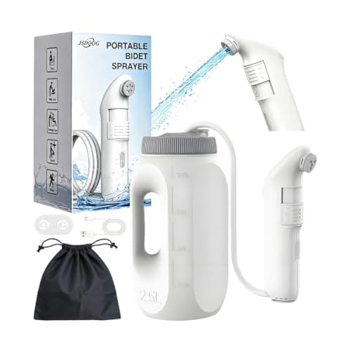 Portable Bidet Electric, Travel Bidet Rechargeable, High Pressure Handheld Bidet Sprayer with 2.5L Water Tank, Peri Bottle, Portable Muslim Shower,Outdoor Camping Toilet UK,shatafa,shattaf,شطاف سفر