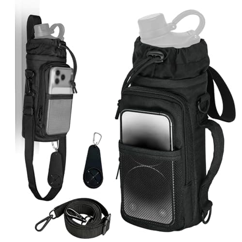 Magnetic Gym Bag Water Bottle Holder Strong Magnetic Gym Bag with Multi-Pocket Storage, Waterproof Water Bottle Bag with Strap for Gym & Outdoor, Gym Accessories for Men Women