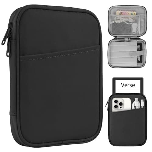 HoYiXi Universal Sleeve Bag for 6",6.8",7" Kindle Paperwhite/Colorsoft 2024-2012 Compatible with 6"-6.8" All-New Kindle/Kobo/Tolino/Sony,6" EReader with Anti-Drop Protective Cover,Black