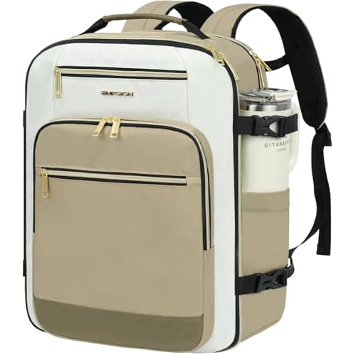EMPSIGN 40L Travel Backpack for Women Men, Underseat Cabin Bag, Khaki