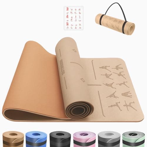 OUTDOUSE TPE Yoga Mats for Women,Brown 183x61x0.6cm