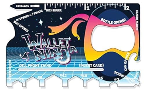 Wallet Ninja Limited Edition: RETRO - 18 in 1 Credit Card Sized Multitool (TSA Airplane Approved)