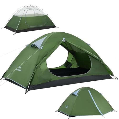 Naturehike Bleik Camping Tent, Lightweight Backpacking Tents Waterproof Double Layer for Outdoor Hiking Trekking (2 Man-Green-No Canopy)