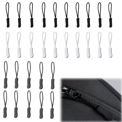 Verazquy 30Pcs Zipper Pulls - Non-Slip Zip Repair Kit - Universal Zip Puller Replacement for Backpacks, Luggage, Jackets, Gear.