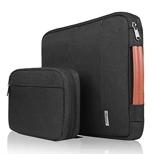 Voova Laptop Sleeve 15-16 Inch, Waterproof Case with Pouch, Dark Black