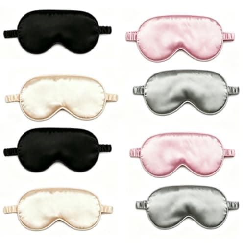 8PCS Silk Eye Mask Set, Blackout Sleep Mask