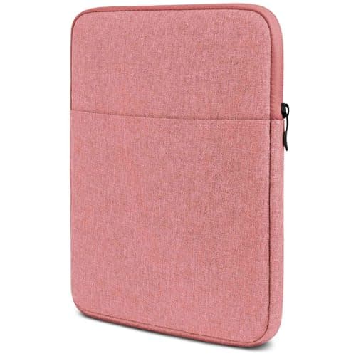 moex Tablet Case for Samsung Galaxy Tab S10 FE - Sleeve Case with Compartment for Accessories, Polyester Fibre Protective Case Minimalist with Zip, Water-Repellent, Pink
