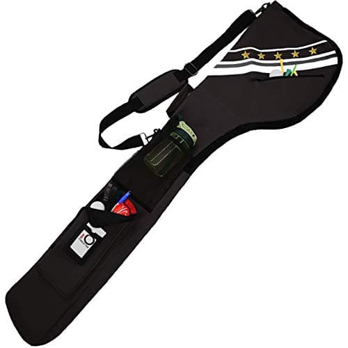 Golf Sunday Carry Bag for Men Women Lightweight Driving Range Zippered Waterproof , Golf Club Carry Case Travel Bag 49" Holds Up to 10 Clubs Portable Foldable (Black)