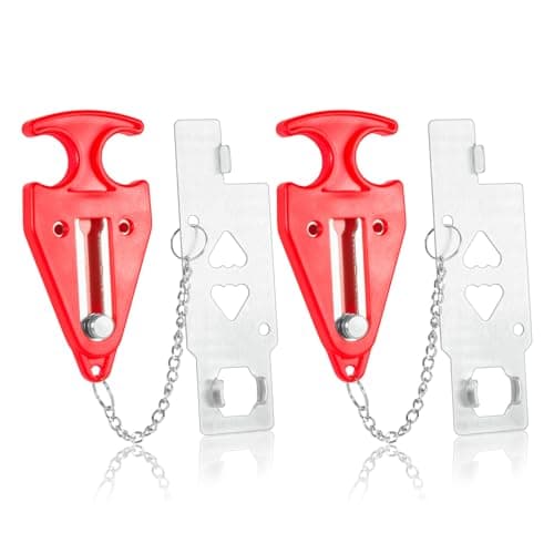 Portable Door Lock Home Security Door Lock Travel Lockdown Locks for Additional Safety and Privacy Perfect for Traveling Hotel Home Apartment College,2 Pack