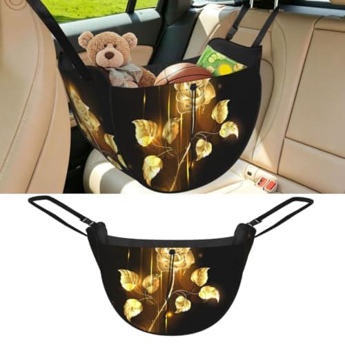 Gold Rose Car Seat Organizer Miscellaneous Sorting Bag Seat Backrest Bag
