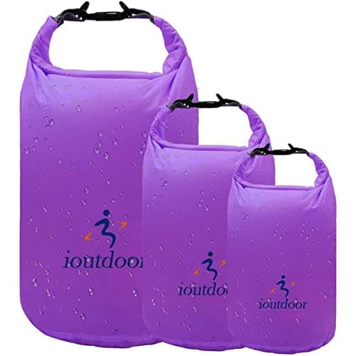 ioutdoor Dry Bag Set 2L+5L+10L Waterproof Small Lightweight Dry Bag(Purple)