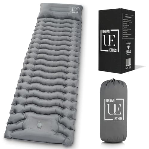Urban Ethos UK 10cm Inflatable Camping Sleeping Mat with Foot Pump & Pillow