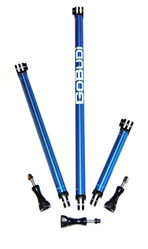 GoBUDi Extension Pole Set Compatible With All Gopro Hero Cameras - 3 Extensions And Bolts