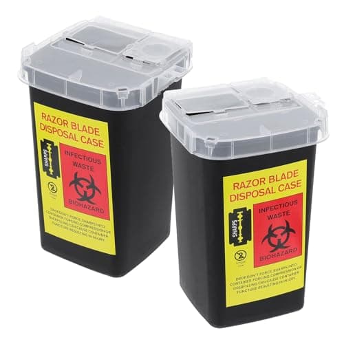 2pcs Razor Blade Storage Boxes Locking Lid, Portable Black Plastic