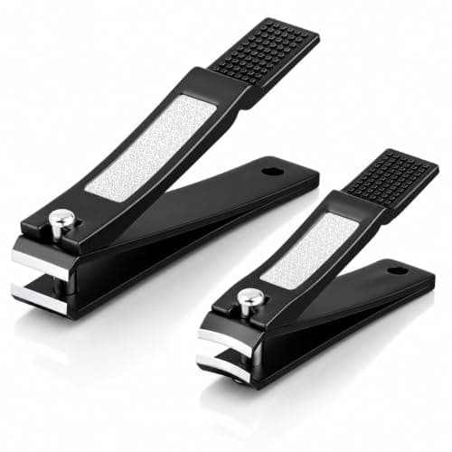 ESSBES Nail Clippers Set, Ultra Sharp Stainless Steel Fingernail & Toenail Clippers with Nail File, Ergonomic Heavy Duty Nail Cutter Kit with Tin Case, Professional Manicure Grooming Set for Men Women