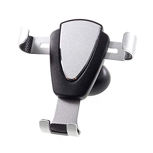 DFV mobile - Gravity Air Vent Phone Car Mount Holder with Clip for MICROMAX CANVAS SELFIE 2 Q4311 (2017) Black & Silver