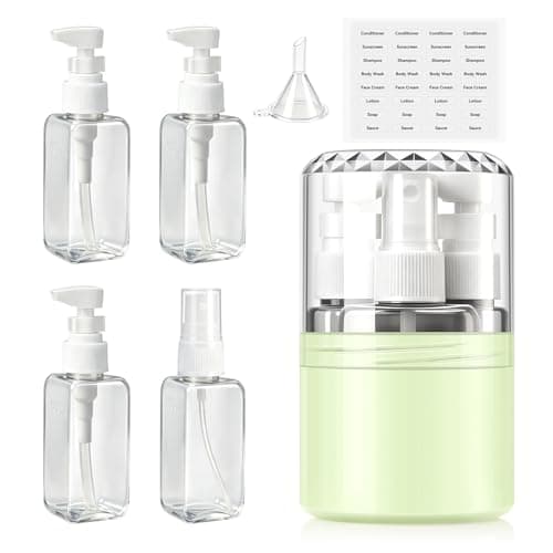4 in 1 Travel Dispenser Bottle, Leak Proof Travel Toiletry Container