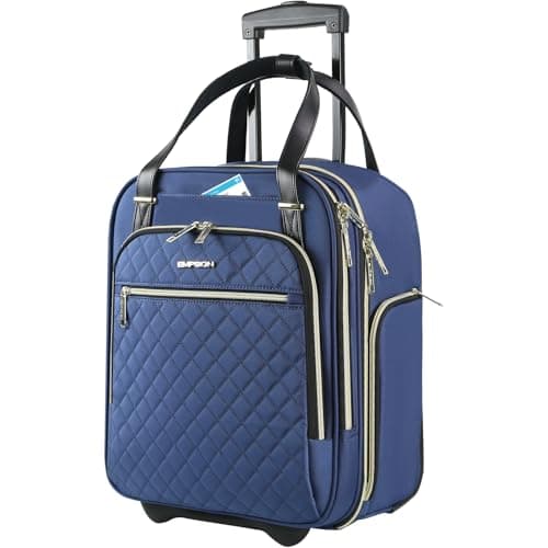 EMPSIGN 16" Underseat Cabin Bag with Wheels Haze Blue-Gold Zipper