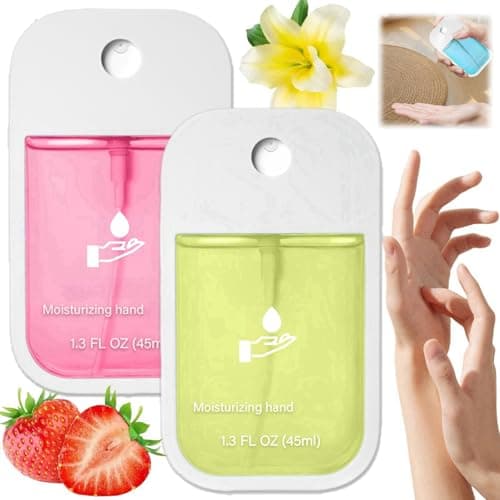 Mist Hydrating Hand Sanit-izer Spray for Adults,Cleanses Your Hands,Hand Sanit-iser Travel,Hand Sanit-iser Mini,Small Hand Sanit-iser,Mini Travel Essentials,Multi-Flavor,Hand Spray,Strawberry+Vanilla