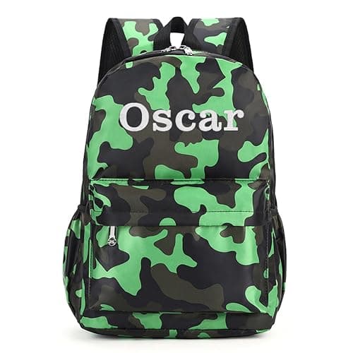 Varsany Children’s Green Camo Backpack Girls Boys, Rucksack Bag, Perfect for Back to Kids School or PE, Gifts and Travel