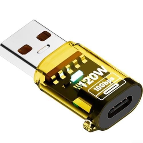 Lightweight USB C to USB A Adapter for Travel Use(Yellow)